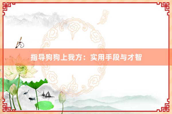 指导狗狗上我方：实用手段与才智